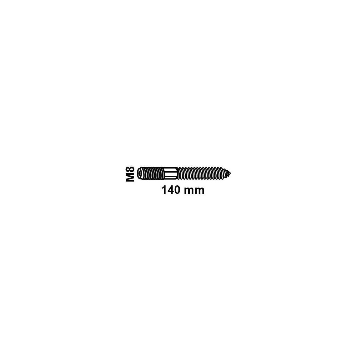 97333810 stokschroef, M8 x 140 mm vue 2
