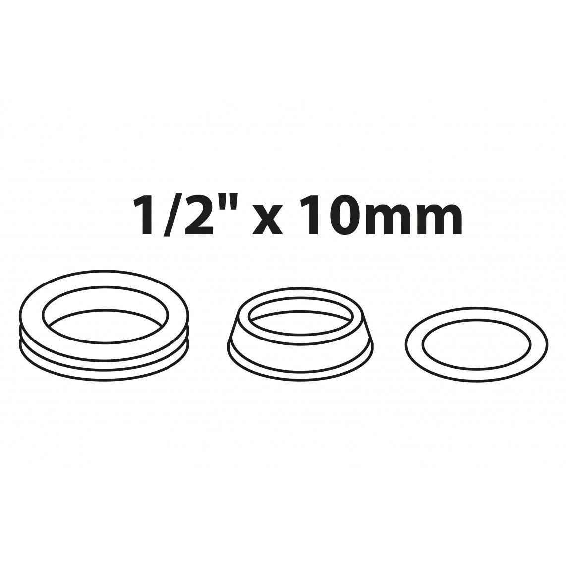 986254848 Assortiment pakkingen, 1/2" x 10 mmQ, voor knelfitting (Set 1x3) vue 2