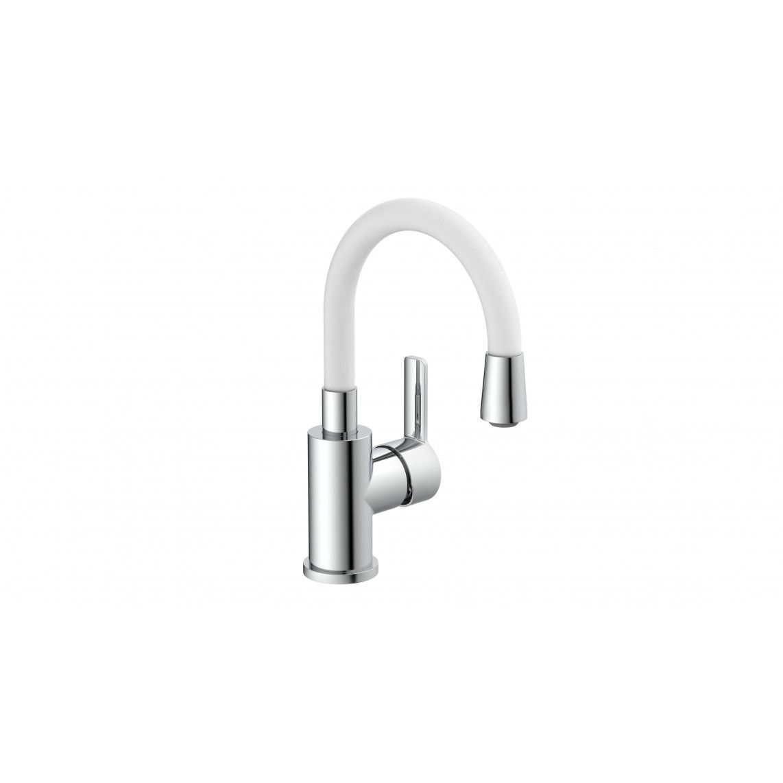 NI075FLCRW FLEXO Mitigeur lavabo, chromé/blanc, avec bec flexible vue 2