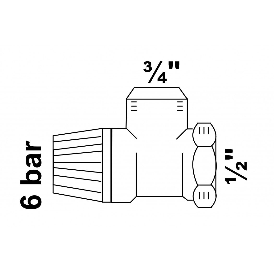 98420208 veiligheidsventiel, 6bar, 1/2"BI x 3/4"BI vue 2
