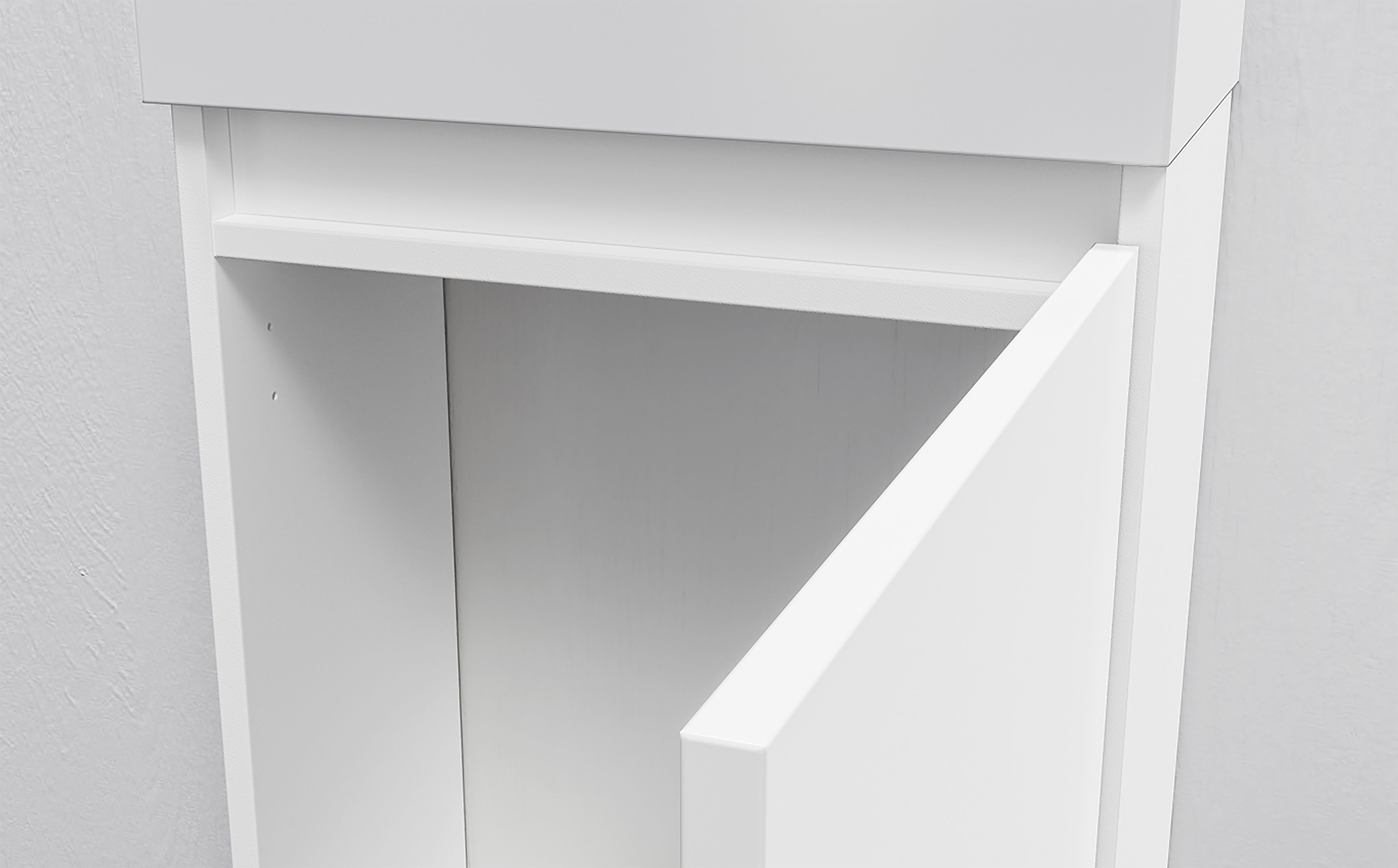 Aloni Zyro Ensemble DE Meuble DE Toilette - Complèt - Meuble Sous-vasque Avec 1 Porte - Sans Poignée - Soft Close - Réversible - Miroir - Lave Mains - 40,5×22,5 CM - Blanc Brillant