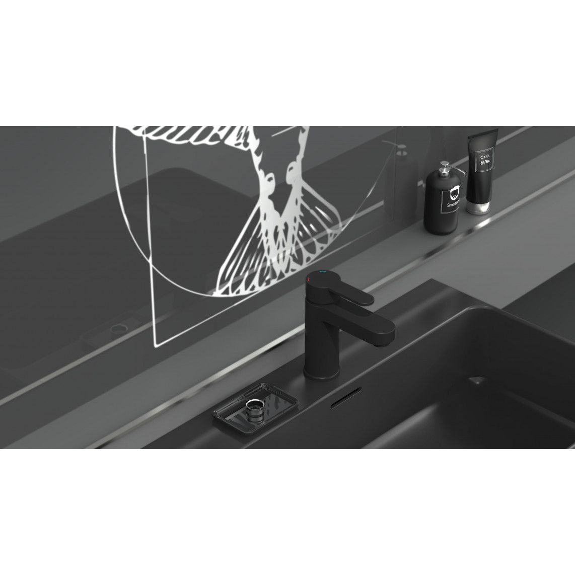 34216 ELEPHANT Wash basin mixer, black matt vue 10