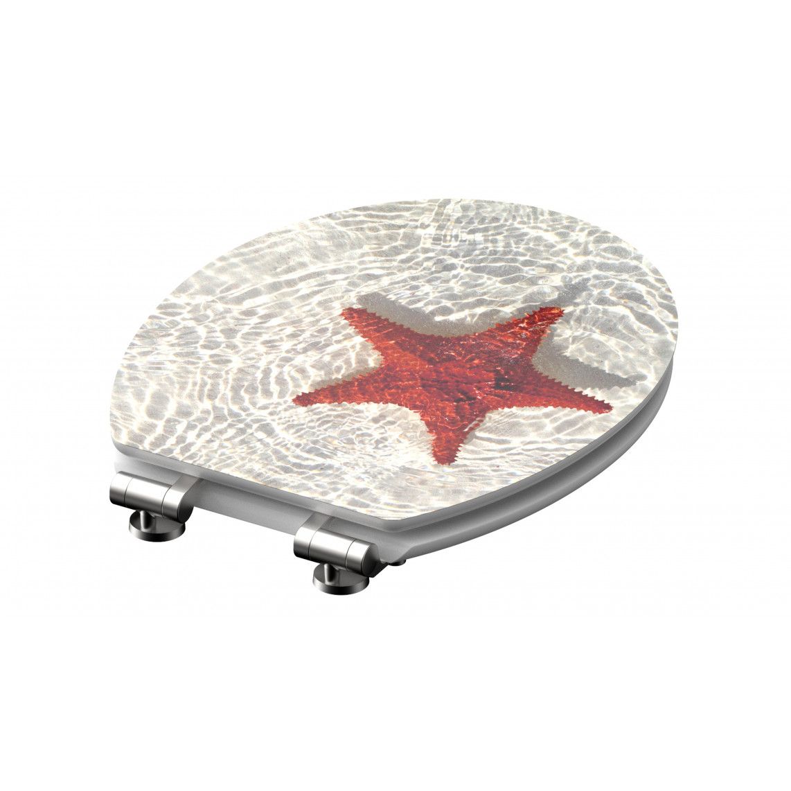 80541 MDF HG Toilet seat RED STARFISH, with soft close vue 5