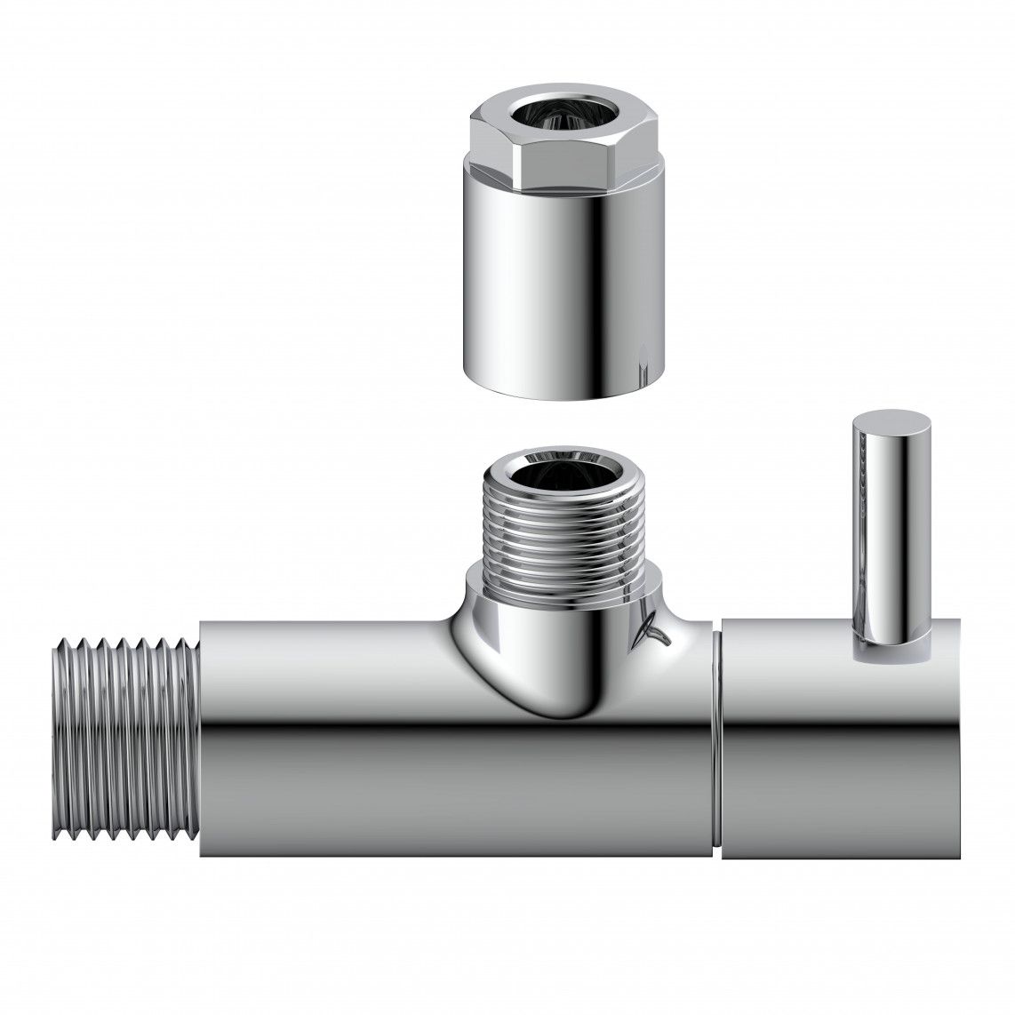 98166110 DEV-5WK Angle valve, 1/2" male x 10 mmQ, with rose vue 6