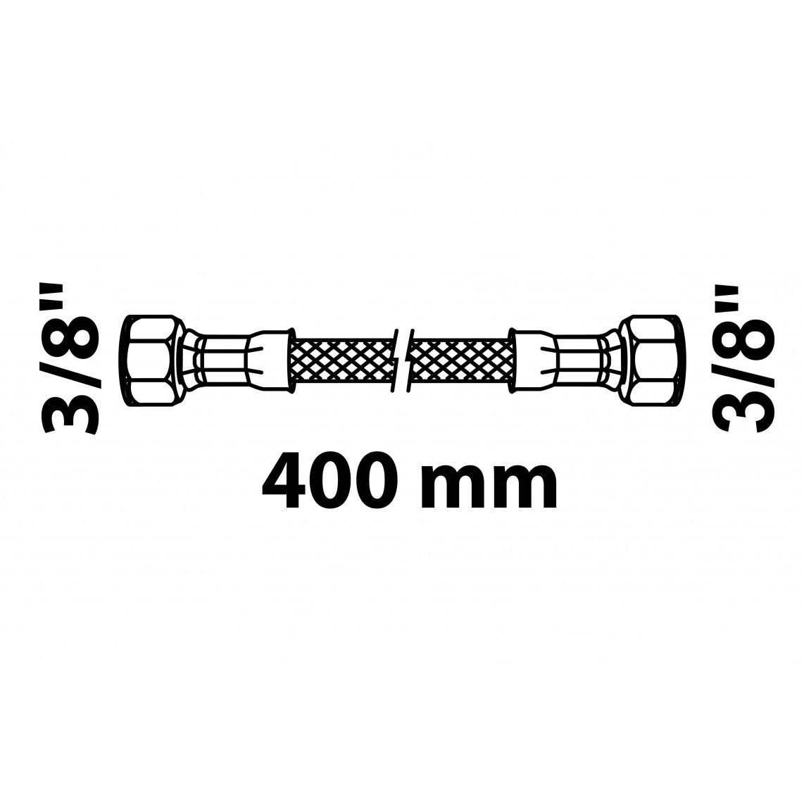 98627638 Flexaansluitslang 400 mm, 3/8"BI x 3/8"BI vue 2