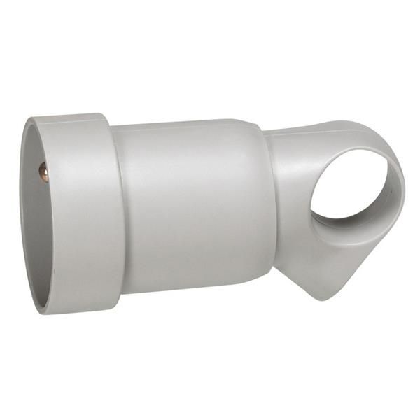 Prolongateur 2 pôles + T + anneau 16A Gris