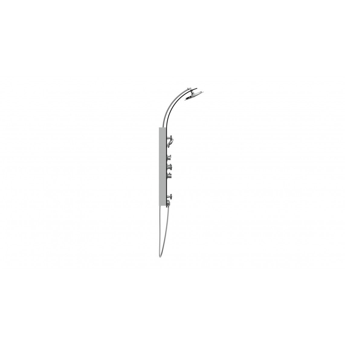 60029 LANZAROTE Shower panel, glass, black, with thermostatic mixer vue 2