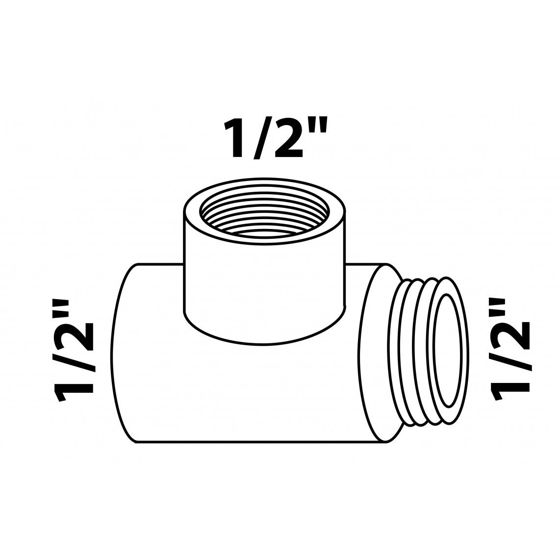 989405155 Tee piece, brass, chrome, 1/2" female x 1/2" female x 1/2" male vue 2