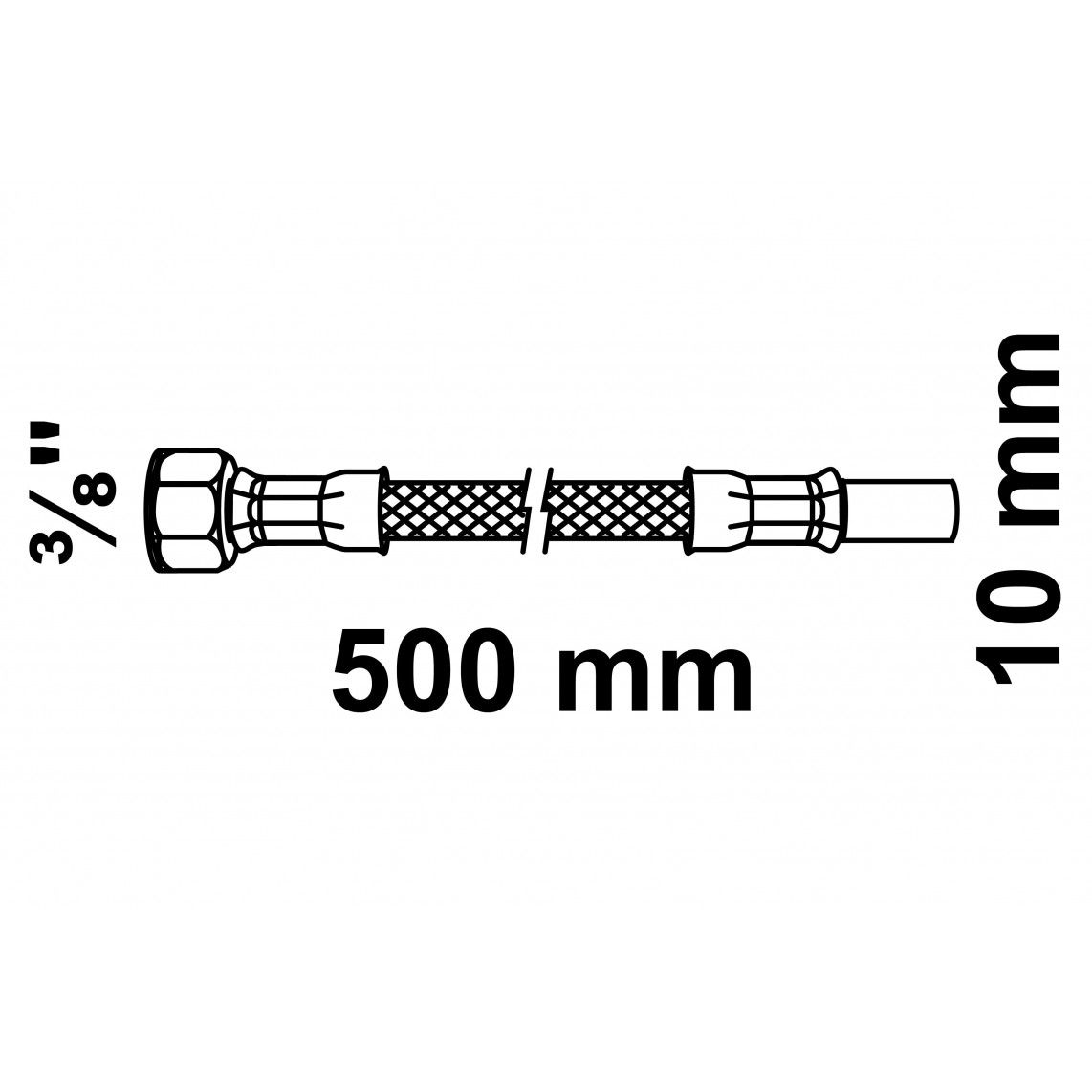 98627845 Tuyau de raccordement flexible 500 mm, 3/8" F x 10 mm tube en cuivre vue 2