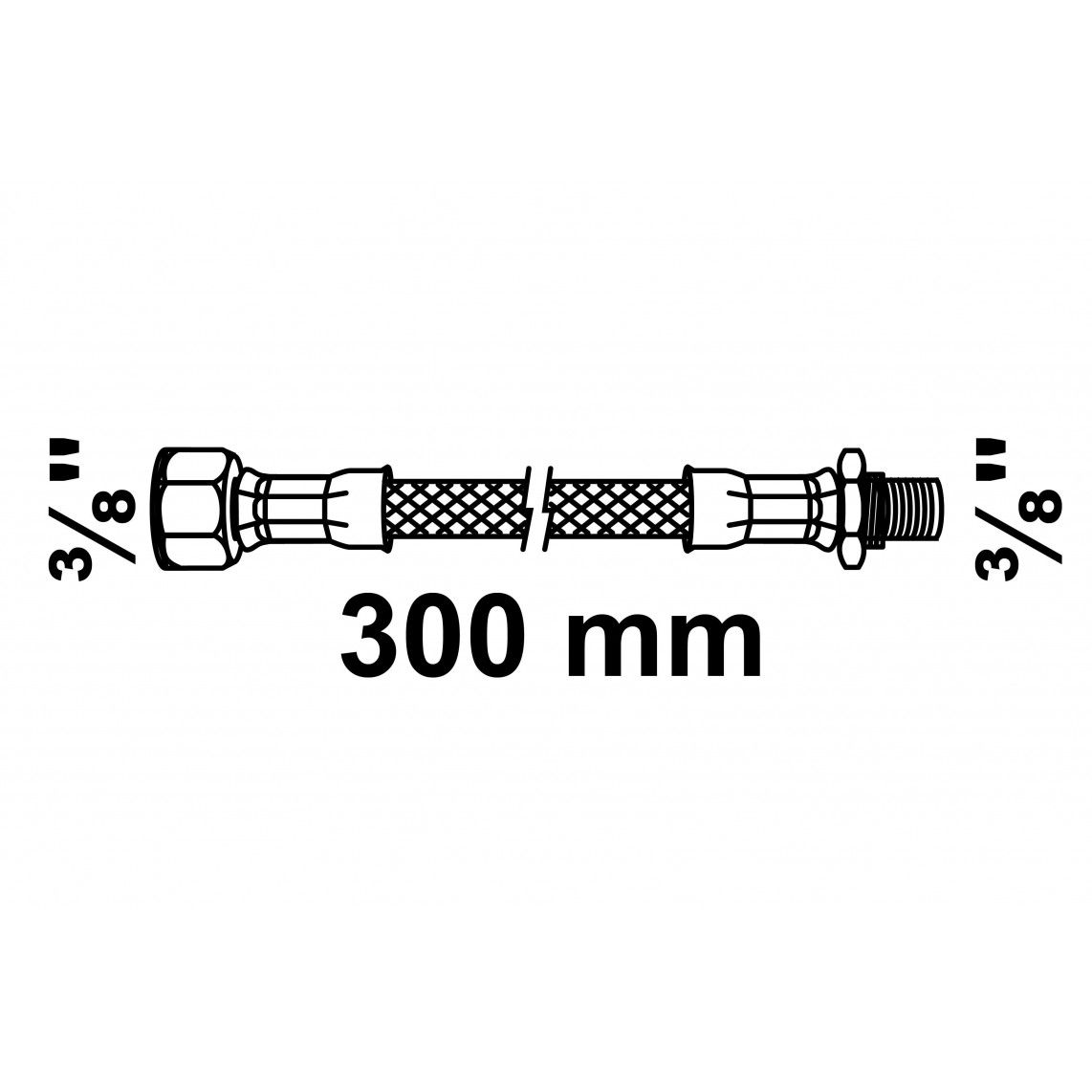 98628295 Flexaansluitslang 300 mm, 3/8"BI x 3/8"BU vue 2