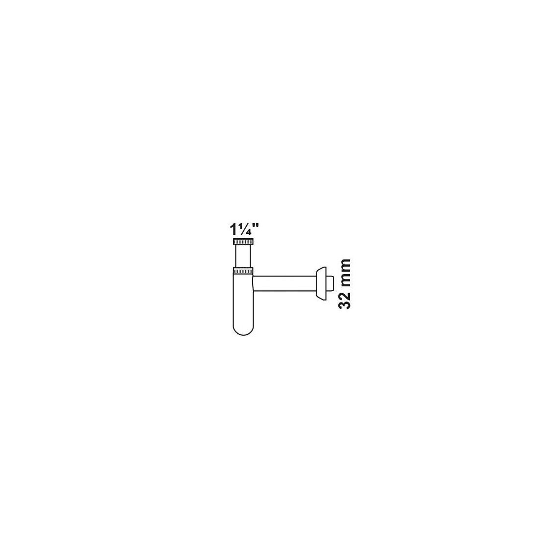 98803848 Bottle trap, white, 1 1/4" x 32 mm, round vue 2