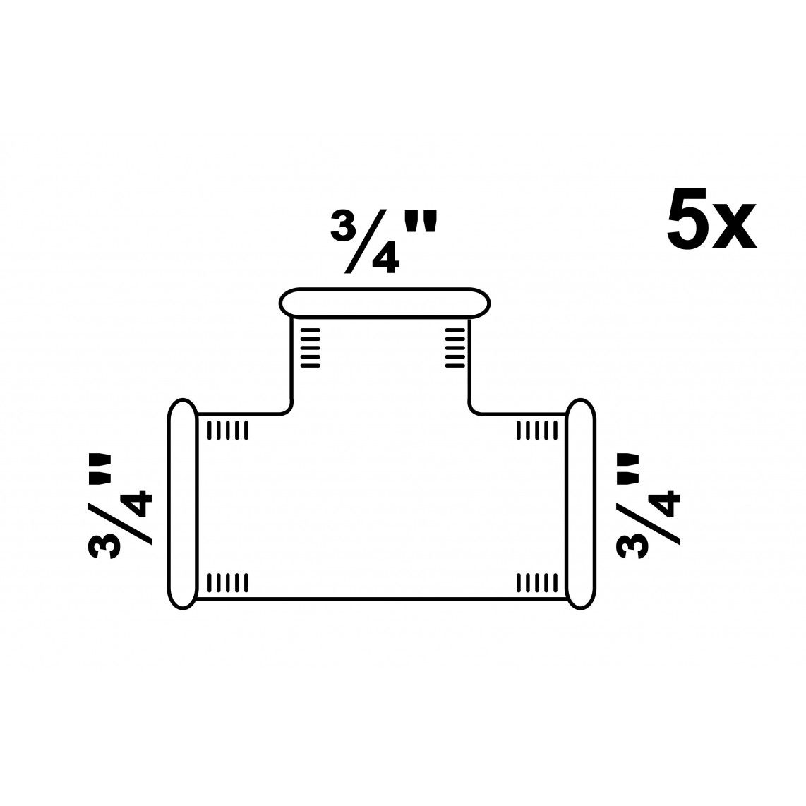989732060 Tee piece, malleable galvanized, 3/4"female (5x) vue 2