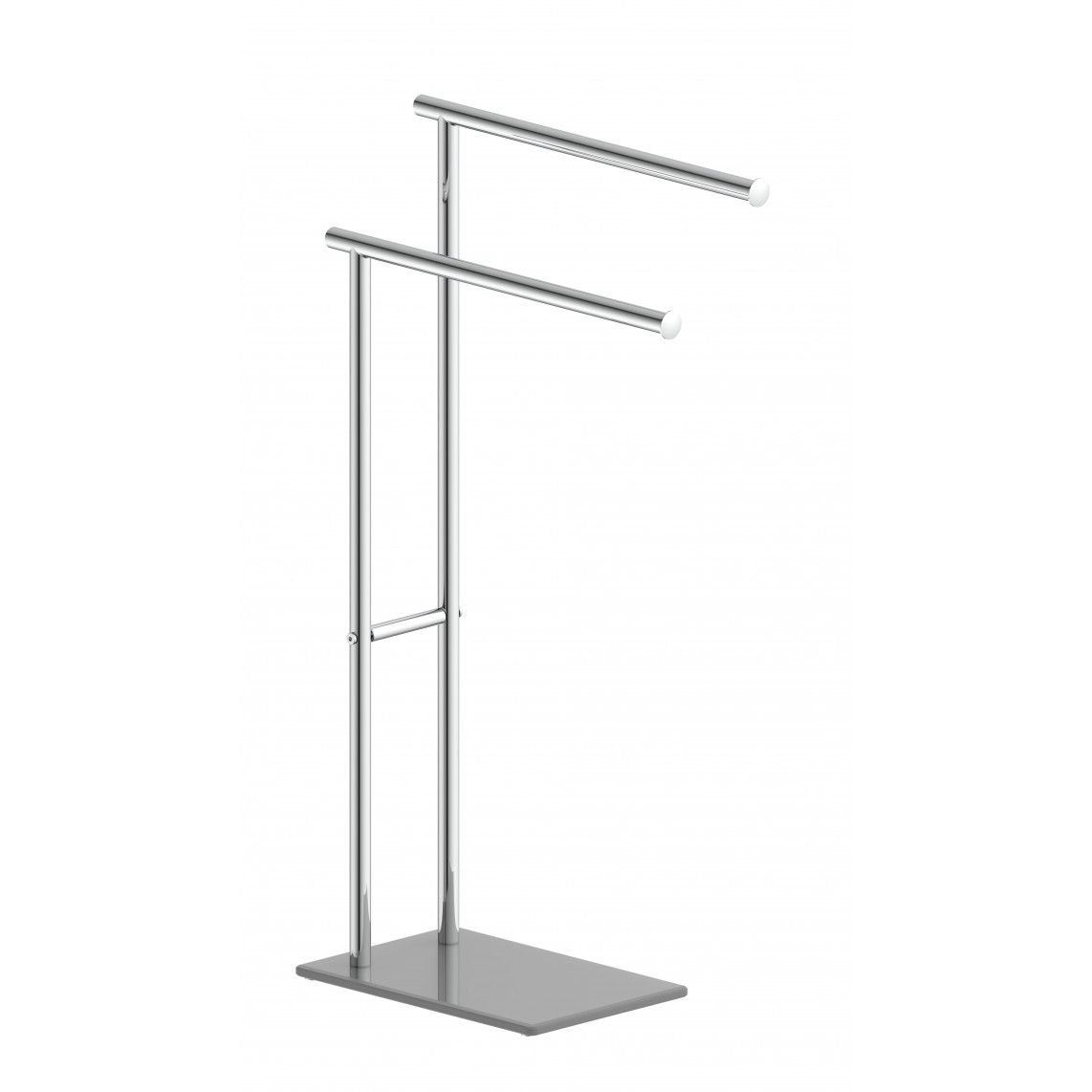 BA0930 Handdoekhouder staand dubbel, chroom/grijs vue 3