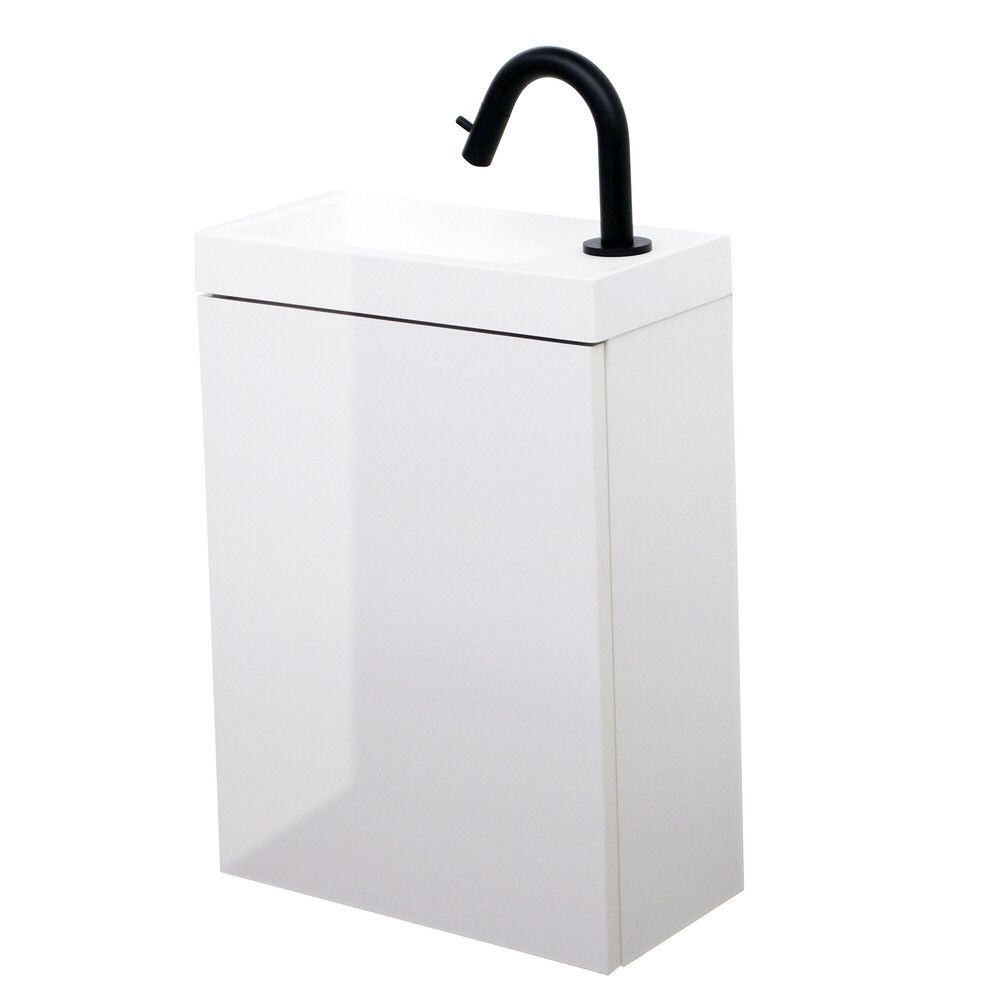 Van Marcke Mano Meuble Vestiaire 1 Porte Sans Poignée 20×40×50CM Blanc Brillant