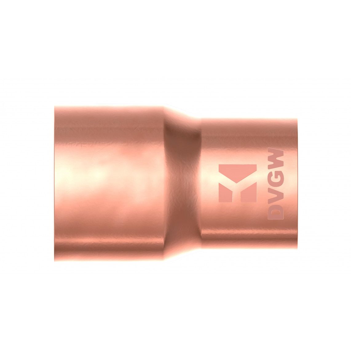 989062055 Reducing double socket, copper solder fitting, 15 mm x 12 mm, 2 sockets vue 2