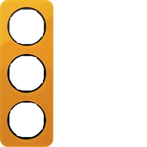 Plaque de recouvrement 3 postes R.1 acryl Orange transparent / Noir