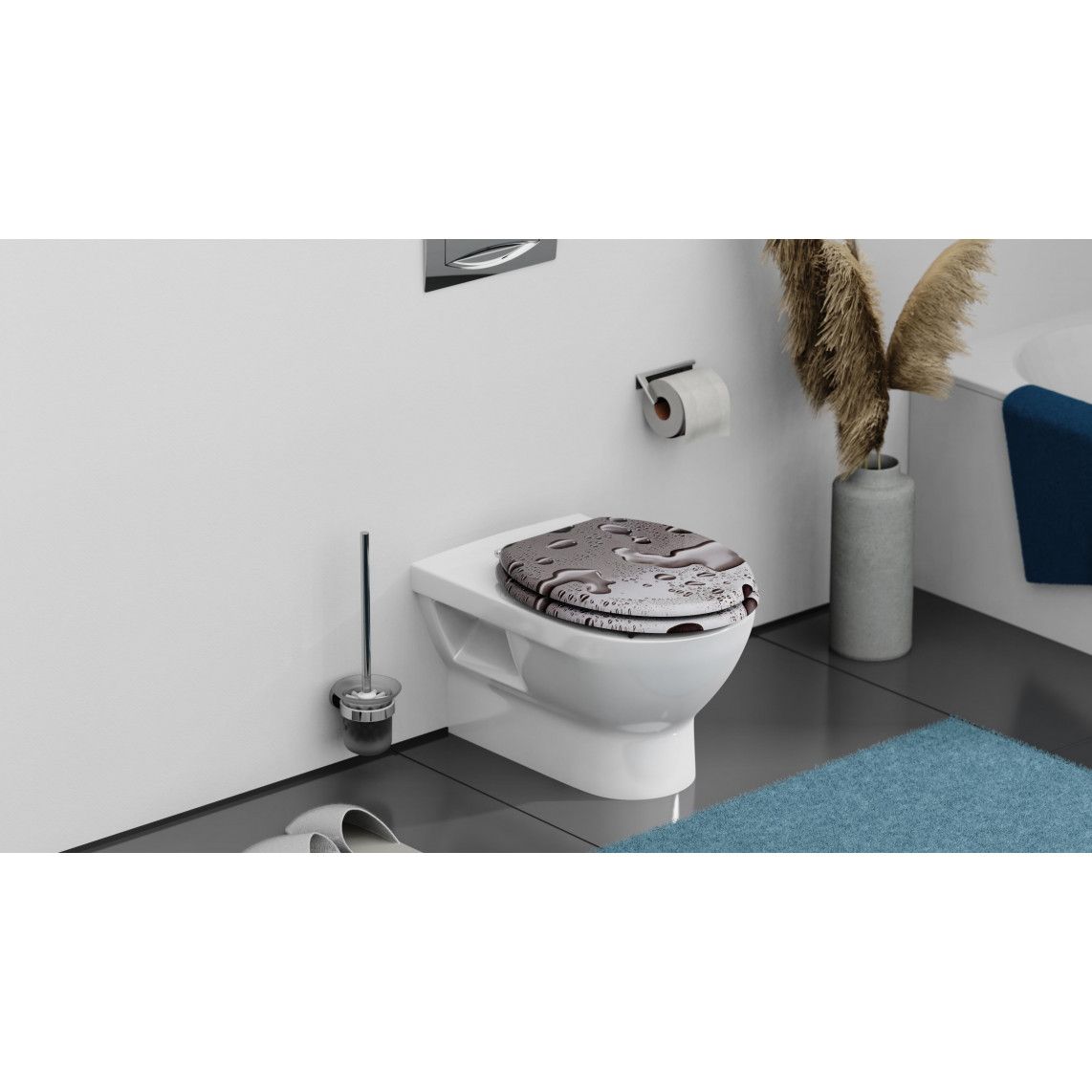 80023 MDF Toilet seat GREY STEEL vue 9