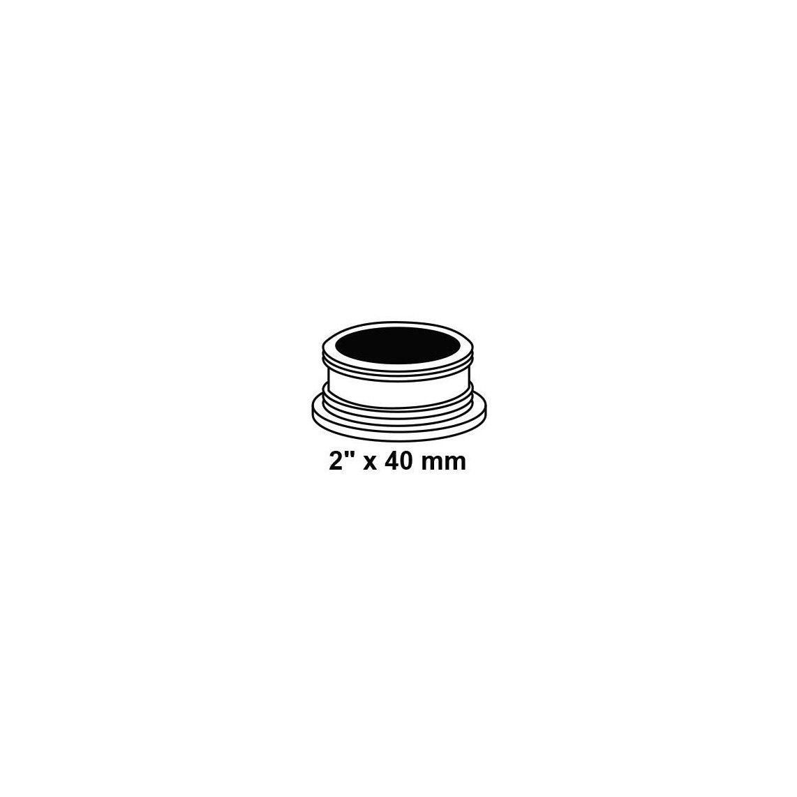 986714948 Threaded nipple, black, 2" x 40 mm, for trap outlet vue 2