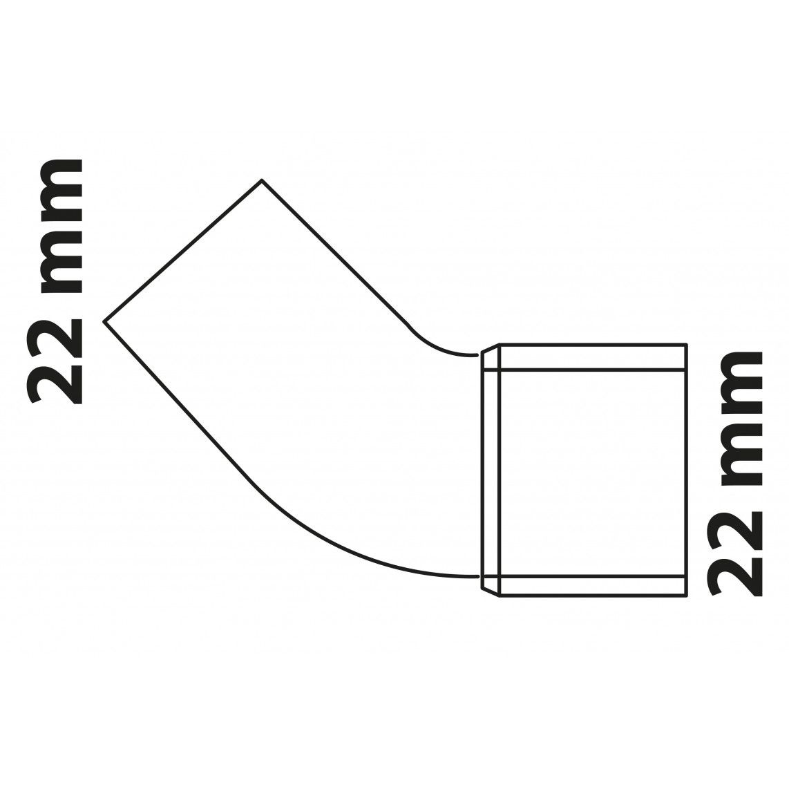 989144055 Elbow 45°, copper solder fitting, 22 mm, 1 socket vue 3