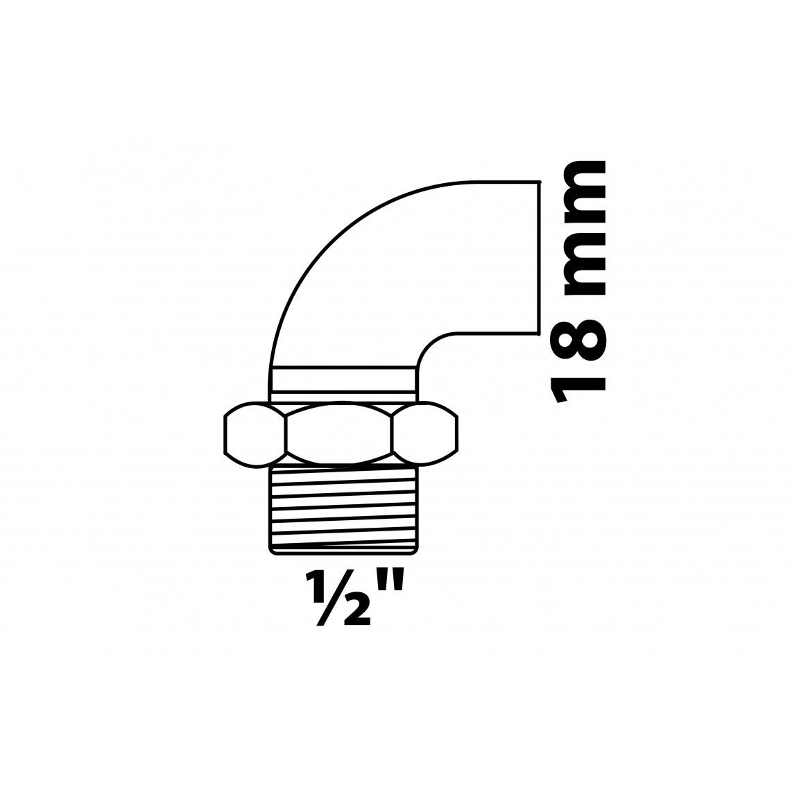 989222055 Angle screw fitting 90°, red brass, 18 mm x 1/2" male, conical sealing, 1 socket vue 2