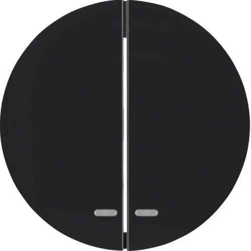 Touche avec voyant transparent Berker R.1 / R.3 Noir, brillant