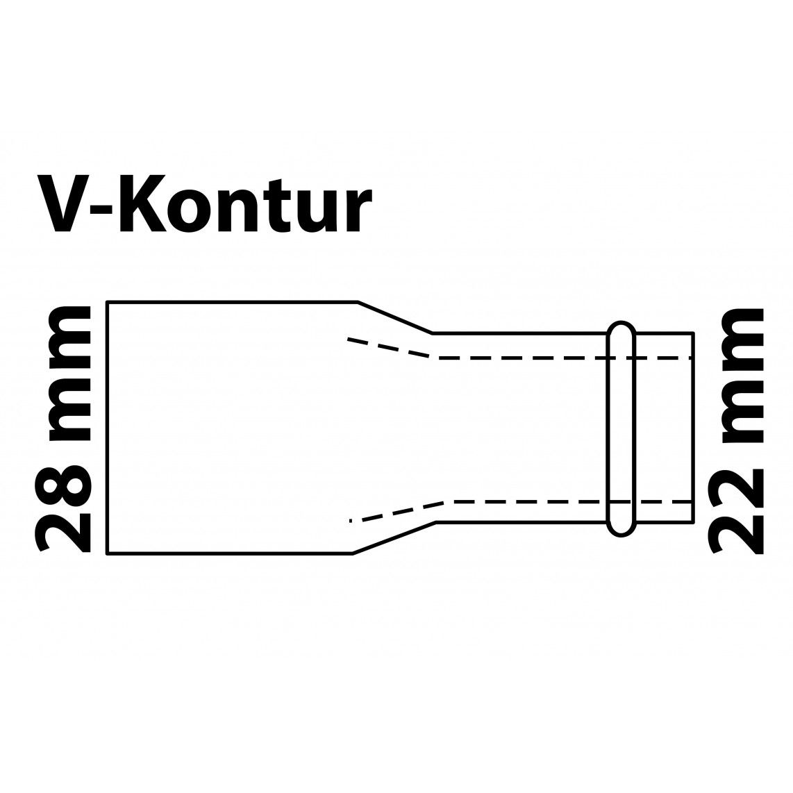 988615854 Reducing nipple, press fitting for copper V-profile, 28 mmA x 22 mm, 1 socket vue 2