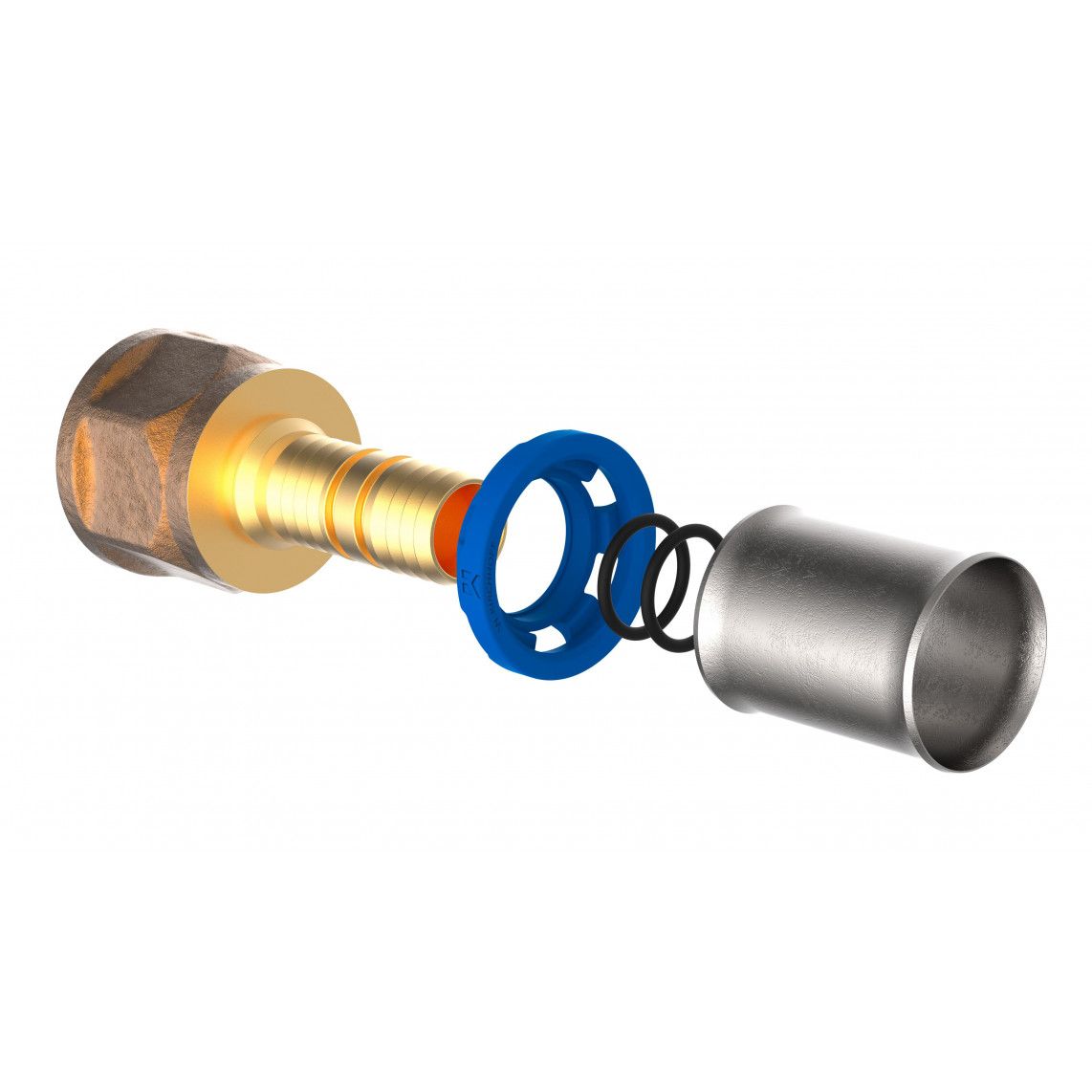 988713255 Transition piece, brass, 20 mm x 1/2" female, press fitting for multilayer pipe vue 3