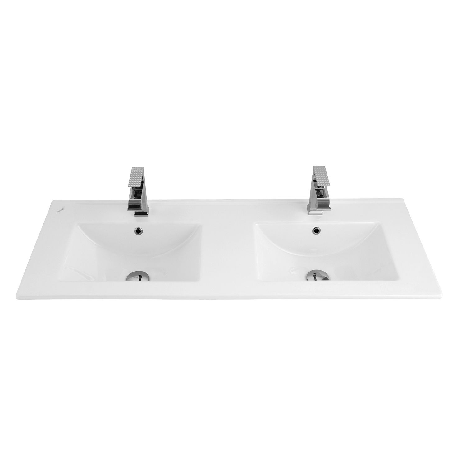 Vasque EN Céramique Double (45×120CM) - Blanc