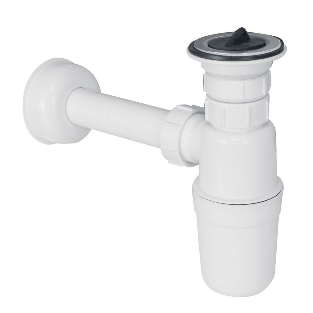 Van Marcke Pro Siphon Bouteille 5/4” X 32 MM Avec Bouchon DE Vidange Blanc PP