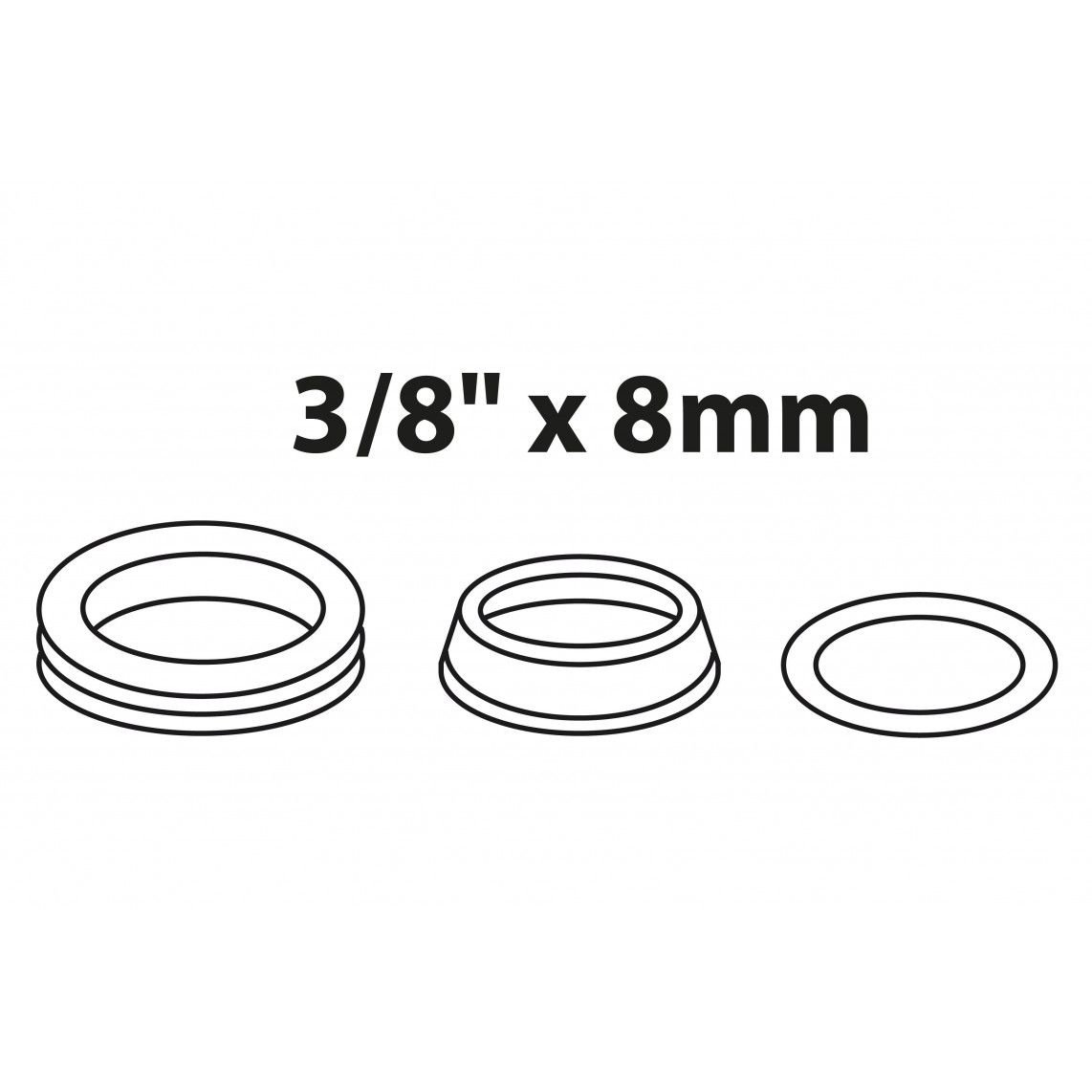 986254648 Assortiment pakkingen, 3/8" x 8 mmQ, voor knelfitting (Set 1x3) vue 2