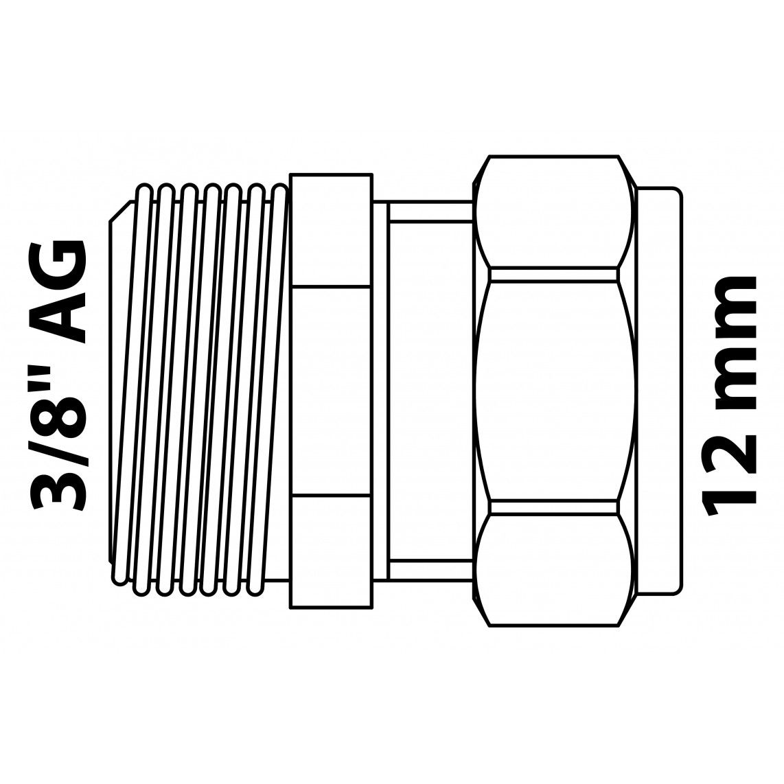 989457117 MS overgangsstuk, blanco, 12 mm x 3/8"BU, knelfitting voor koperen buis, vue 4