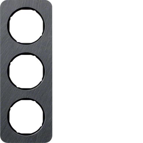 Plaque de recouvrement 3 postes R.1 Ardoise / Noir