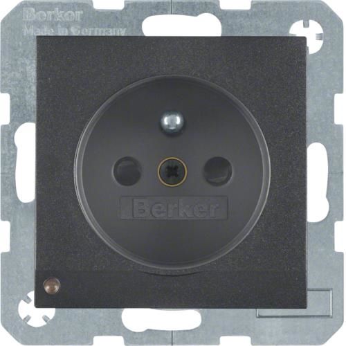 Prise de courant avec éclairage d'orientation Led Berker S.1 / B.3 / B.7 Anthracite, mat