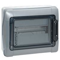 Coffret étanche 1 x 12 modules avec bornier - IP65 - Plexo
