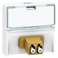 Mosaic fibre optique 2 x LC push pull 2 modules Blanc