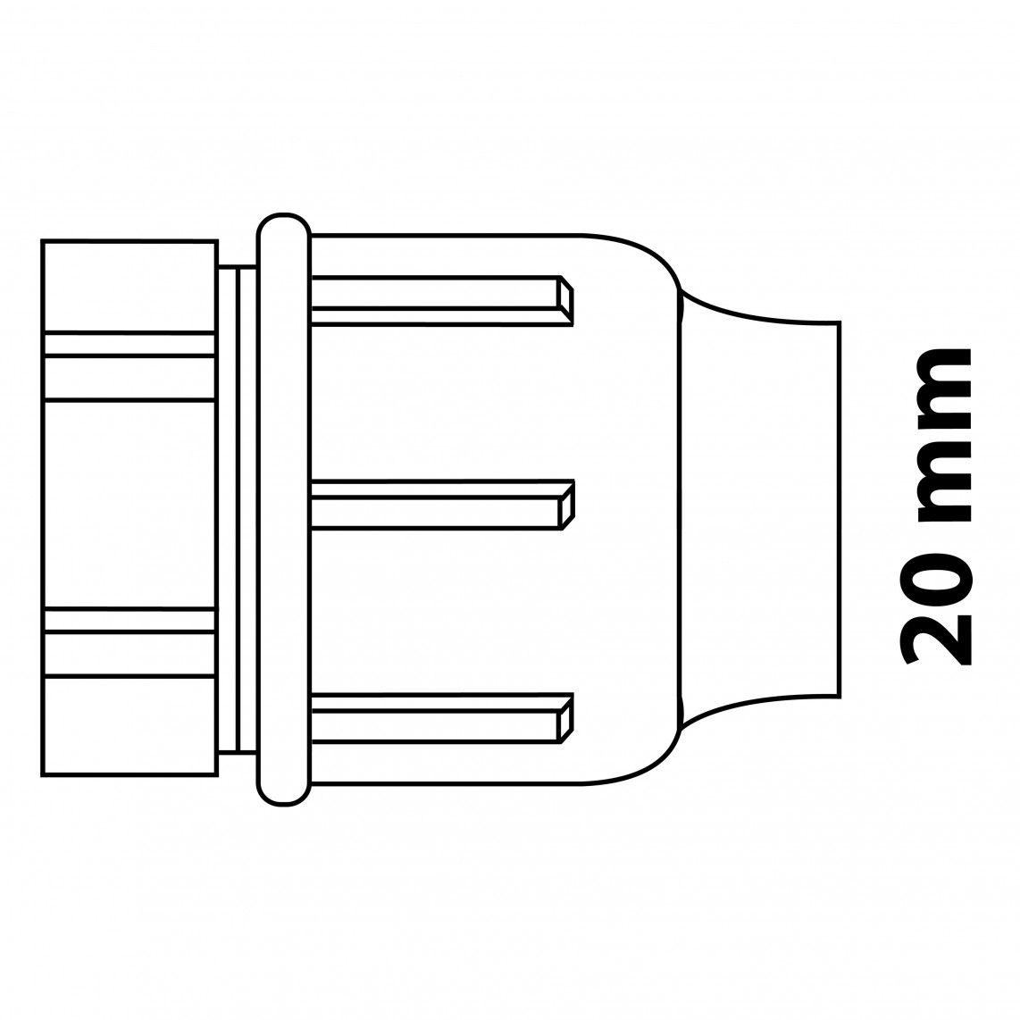 984846517 End piece, PP, 20 mm, clamp fitting for HDPE pipe, DVGW certified vue 4
