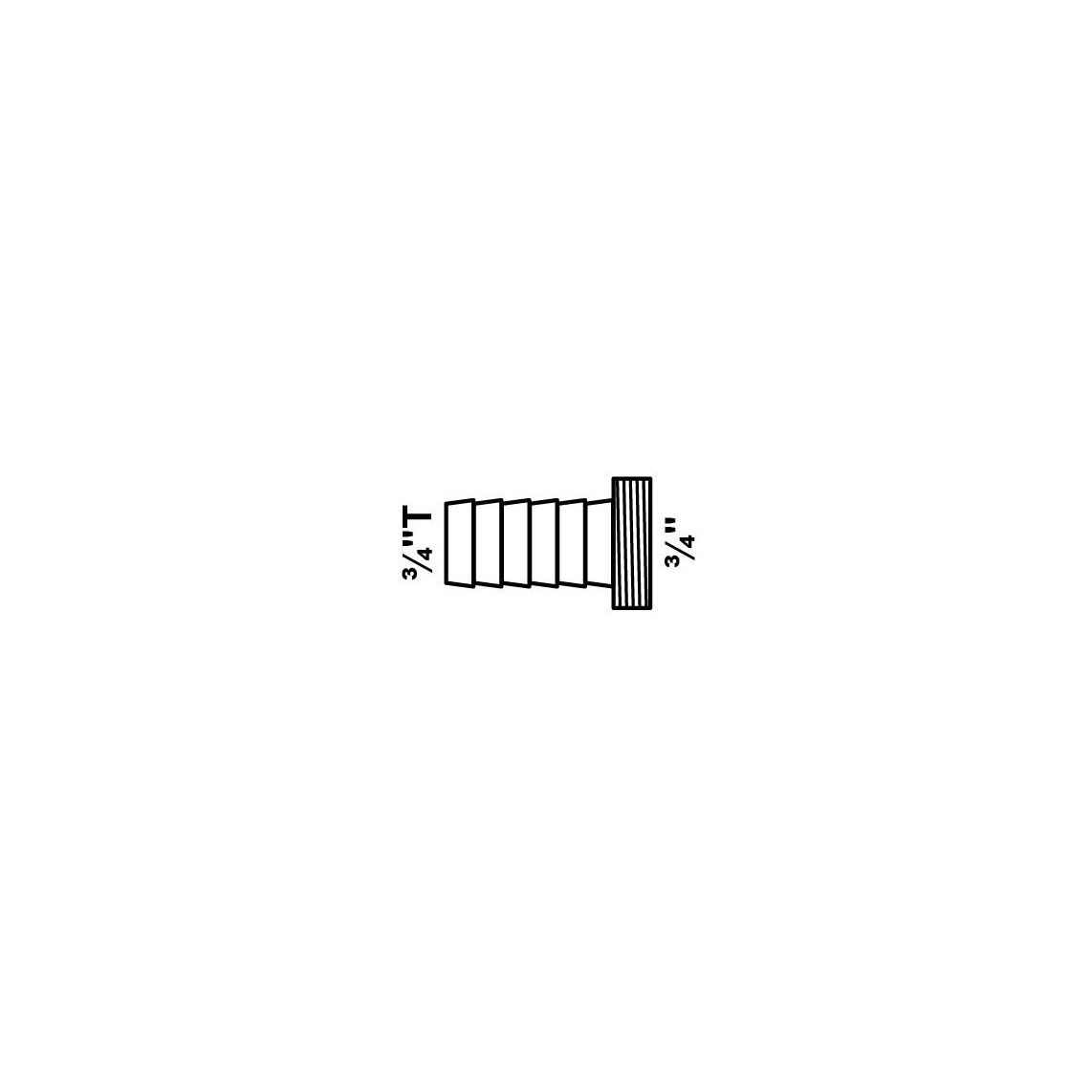 987389348 MS mannelijk, blanco, 3/4"BU x 3/4"T vue 2