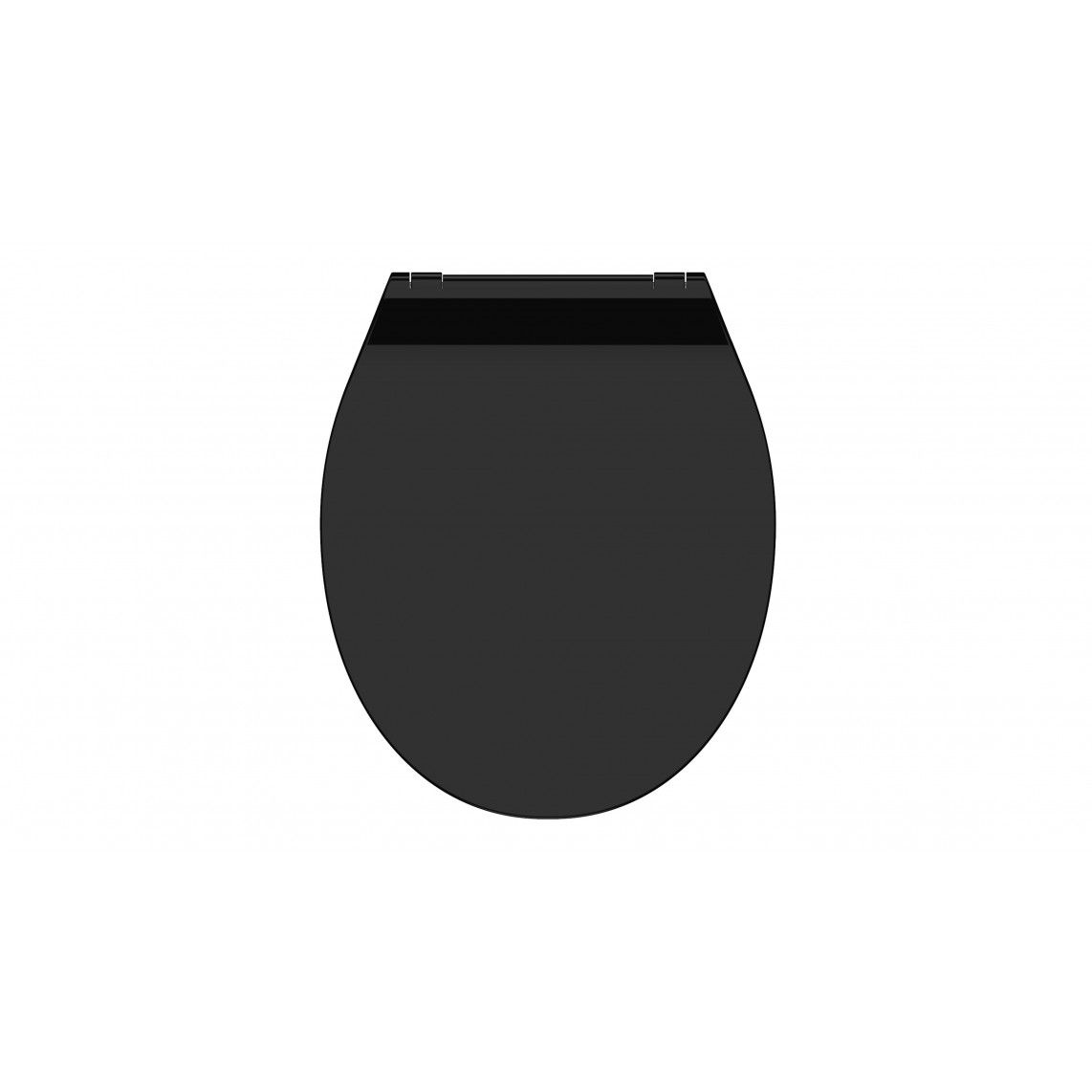 82710 Duroplast WC-zitting SLIM BLACK, met valrem en afneembaar vue 2