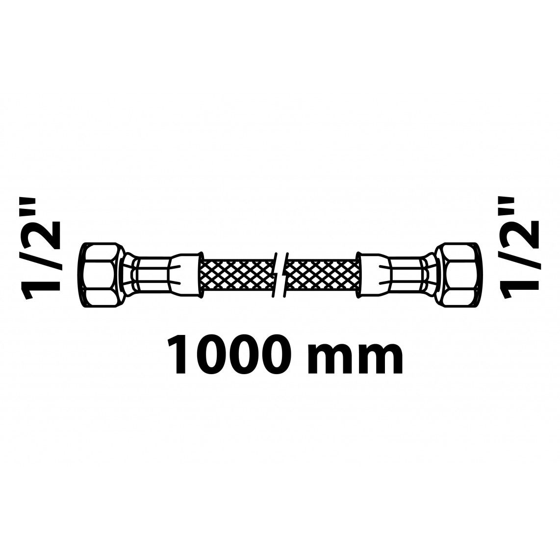 98628068 Flexaansluitslang 1000 mm, 1/2"BI x 1/2"BI vue 2