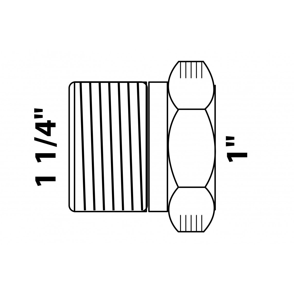 989333355 Reducer piece, brass, 1 1/4" male x 1" female vue 2