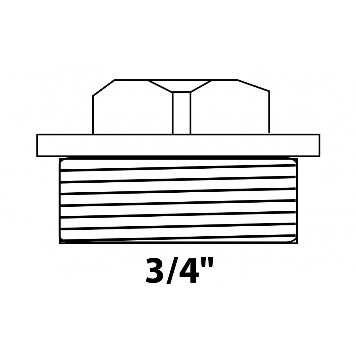 989423155 LT bouchon, chromé, 3/4" M, vue 2