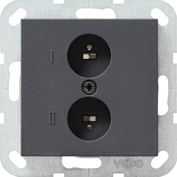 Prise de haut-parleur stéréo Anthracite - avec bornes vissées. pour section de câble jusqu'à max.
