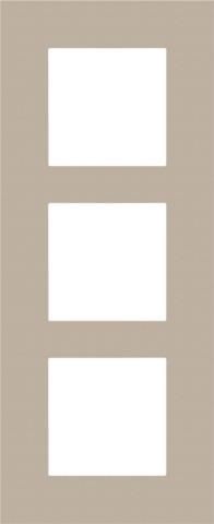 Plaque triple verticale entraxe 60mm Champagne