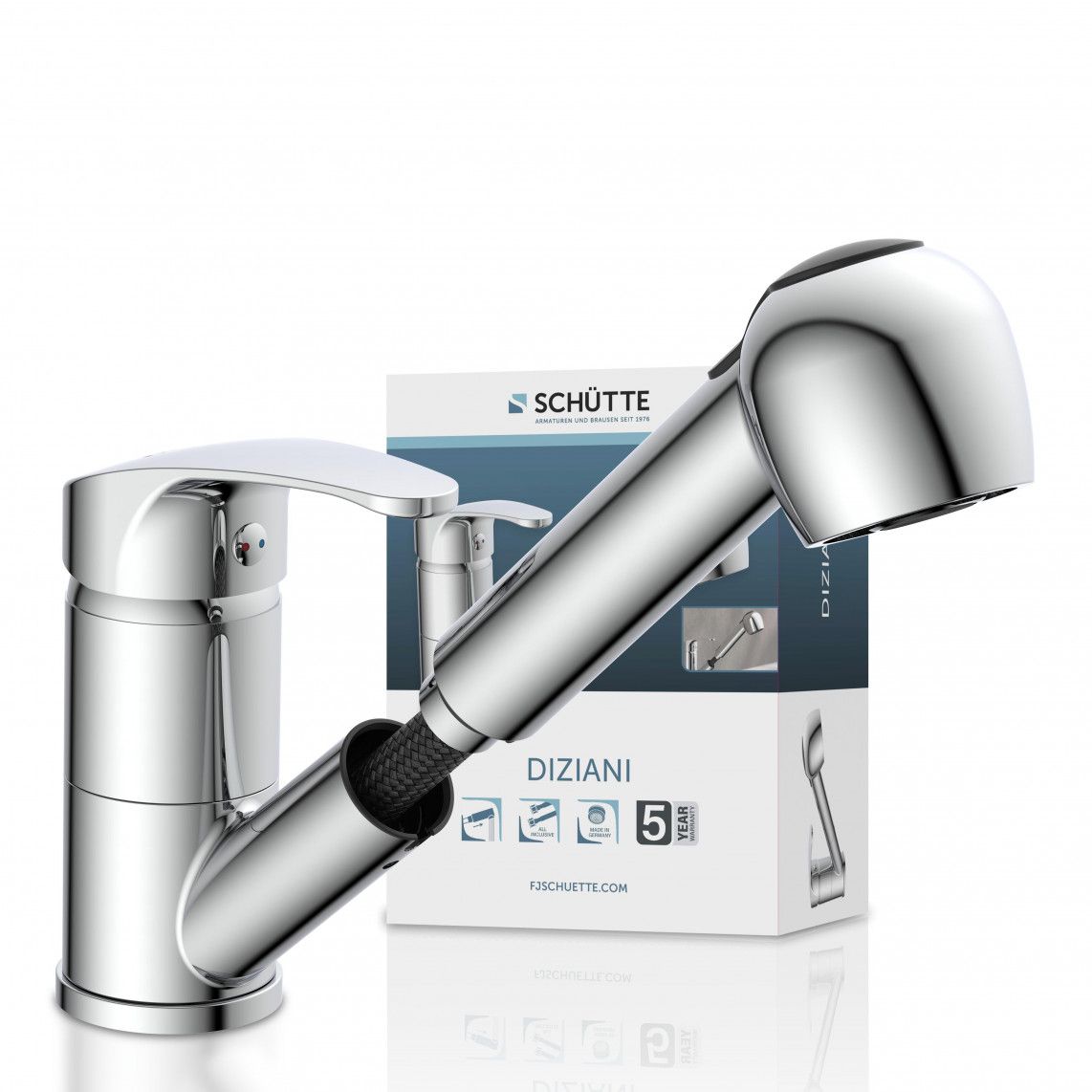35670 DIZIANI Sink mixer, chrome, with pull-out sprayer vue 6
