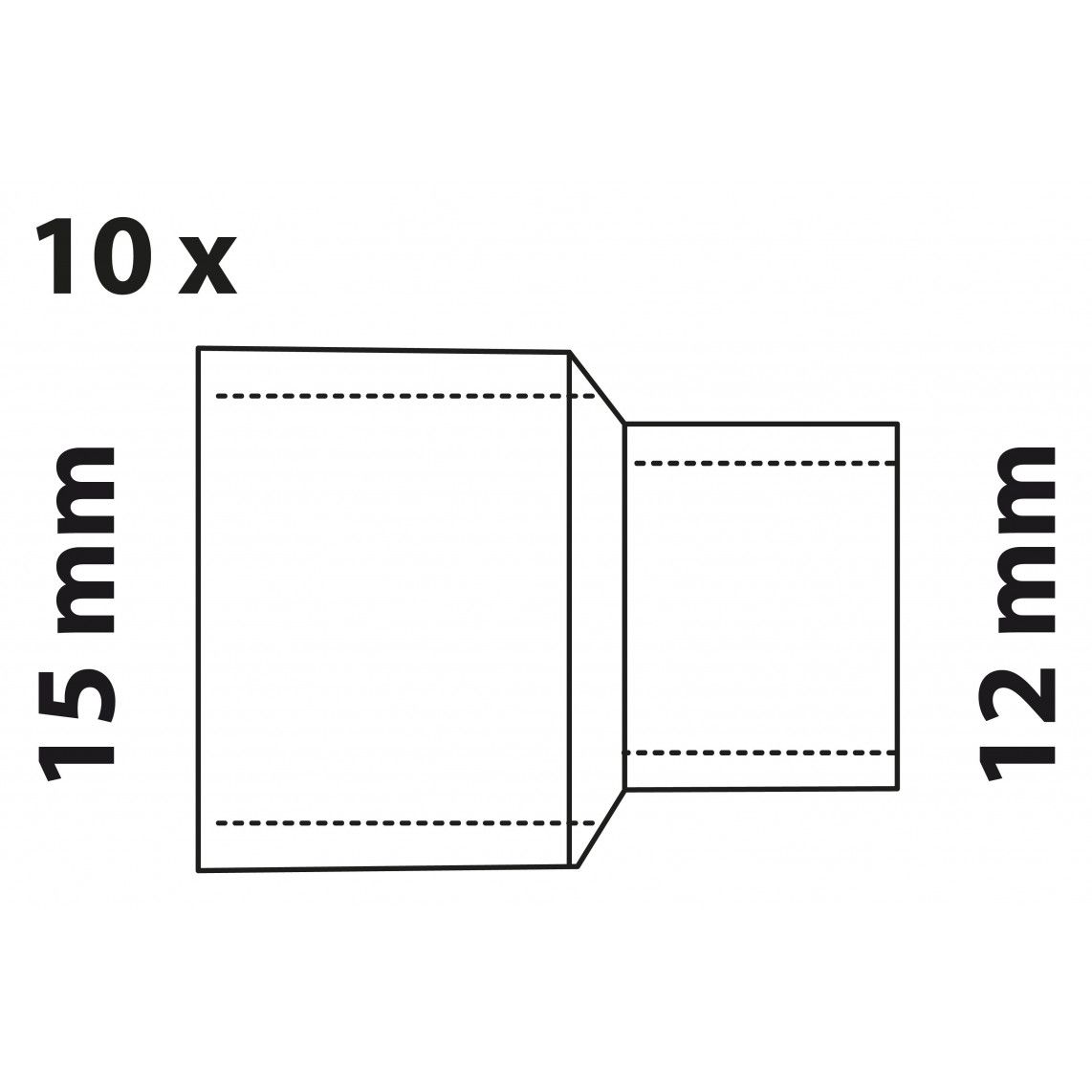 989062655 CU verloopsok, blanco, 15 mm x 12 mm, 2 mofen, (5240) (10x) vue 2