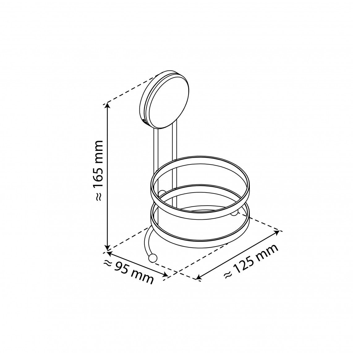 BA0201 Hairdryer holder, chrome, for screwing and glueing vue 7