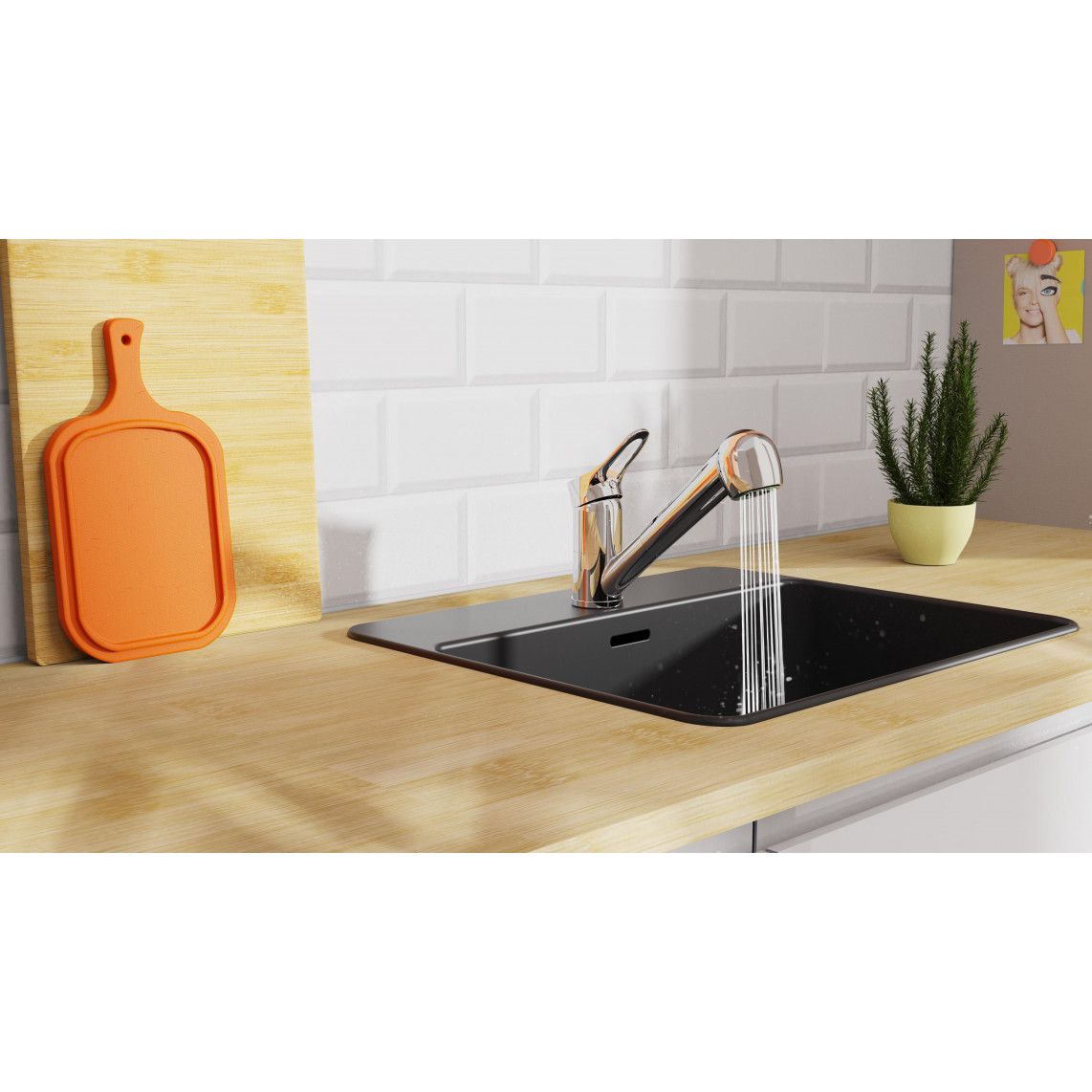 NI183VECR VERONA Sink mixer, chrome, with pull-out sprayer vue 8