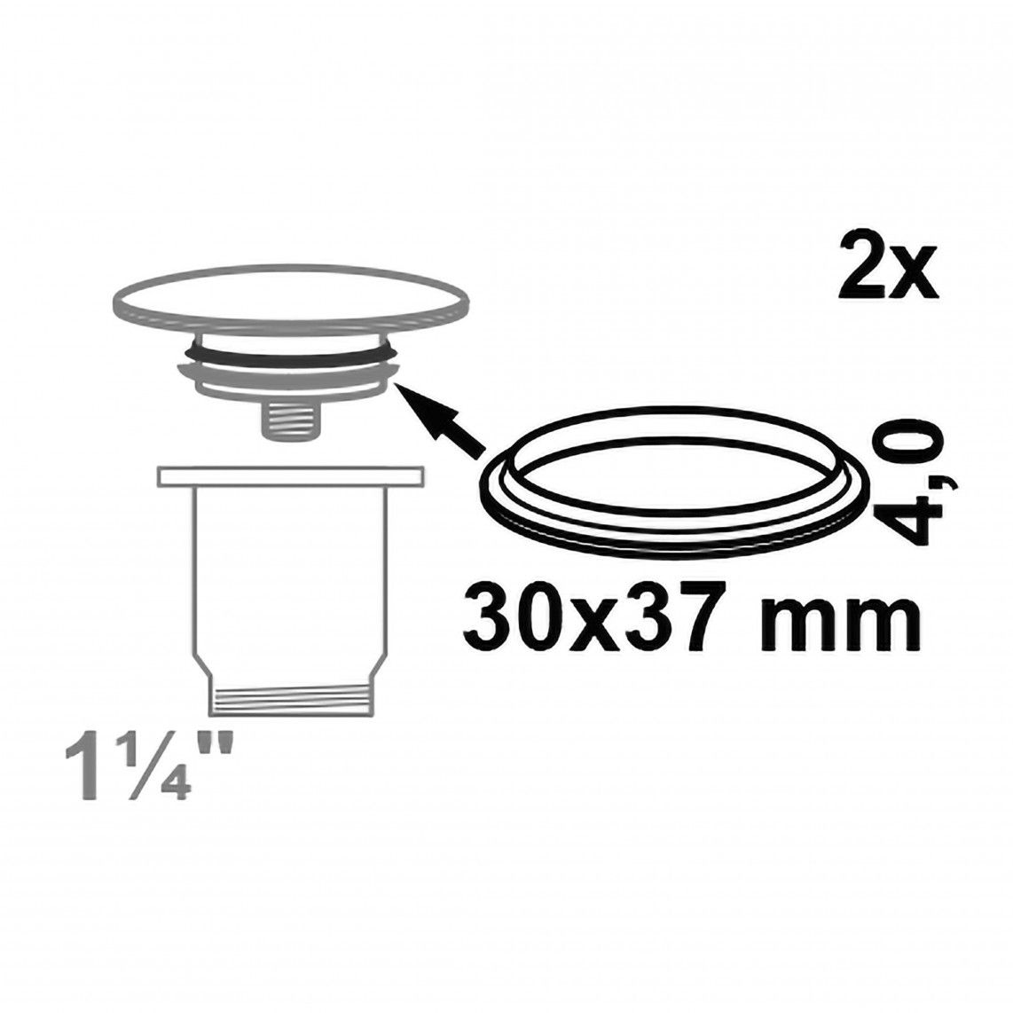 98696150 joint à lèvre, Silicone, 30 x 37 x 4 mm, pour Bouton-pression vannes d'évacuation (2x) vue 2