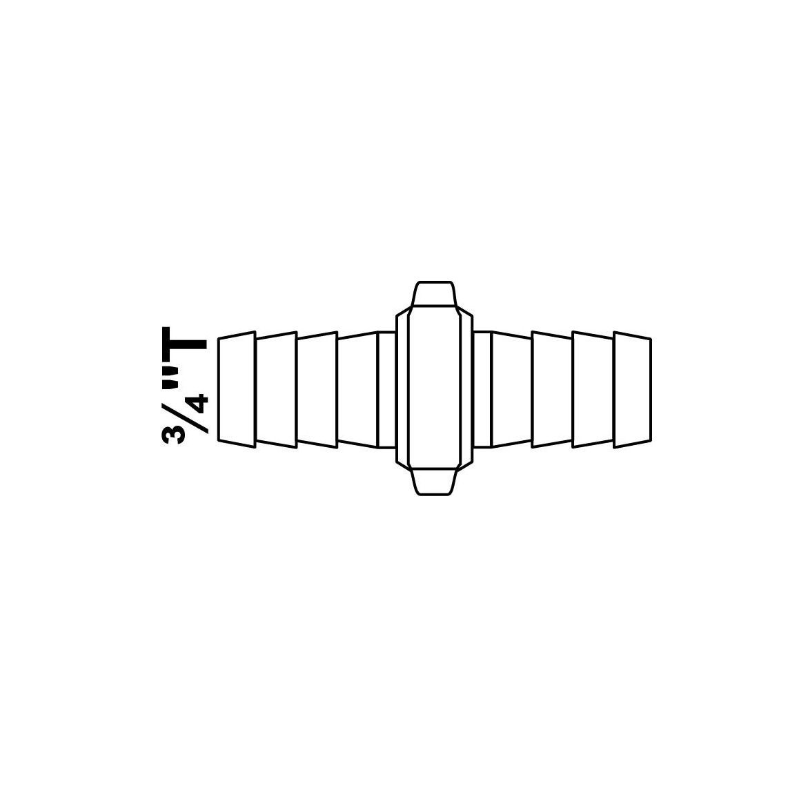 987387113 MS slang verbindingsstuk, blanco, 3/4"T x 1"M x 3/4"T, 3-delig vue 2