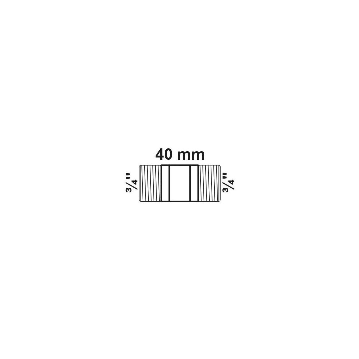 988962013 Barrel nipple, red brass, 3/4" x 40mm vue 2